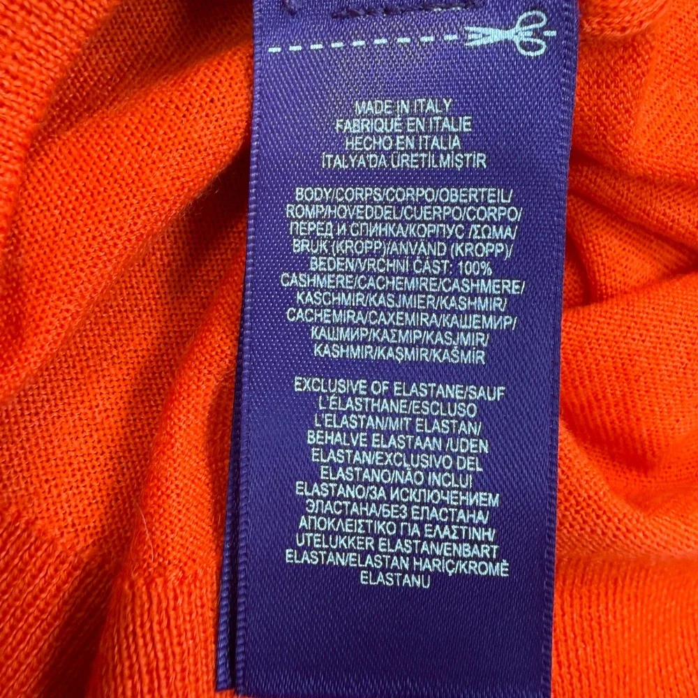 Ralph Lauren Purple Label Women Turtleneck Sweater SMALL Orange Cashmere NWT‎